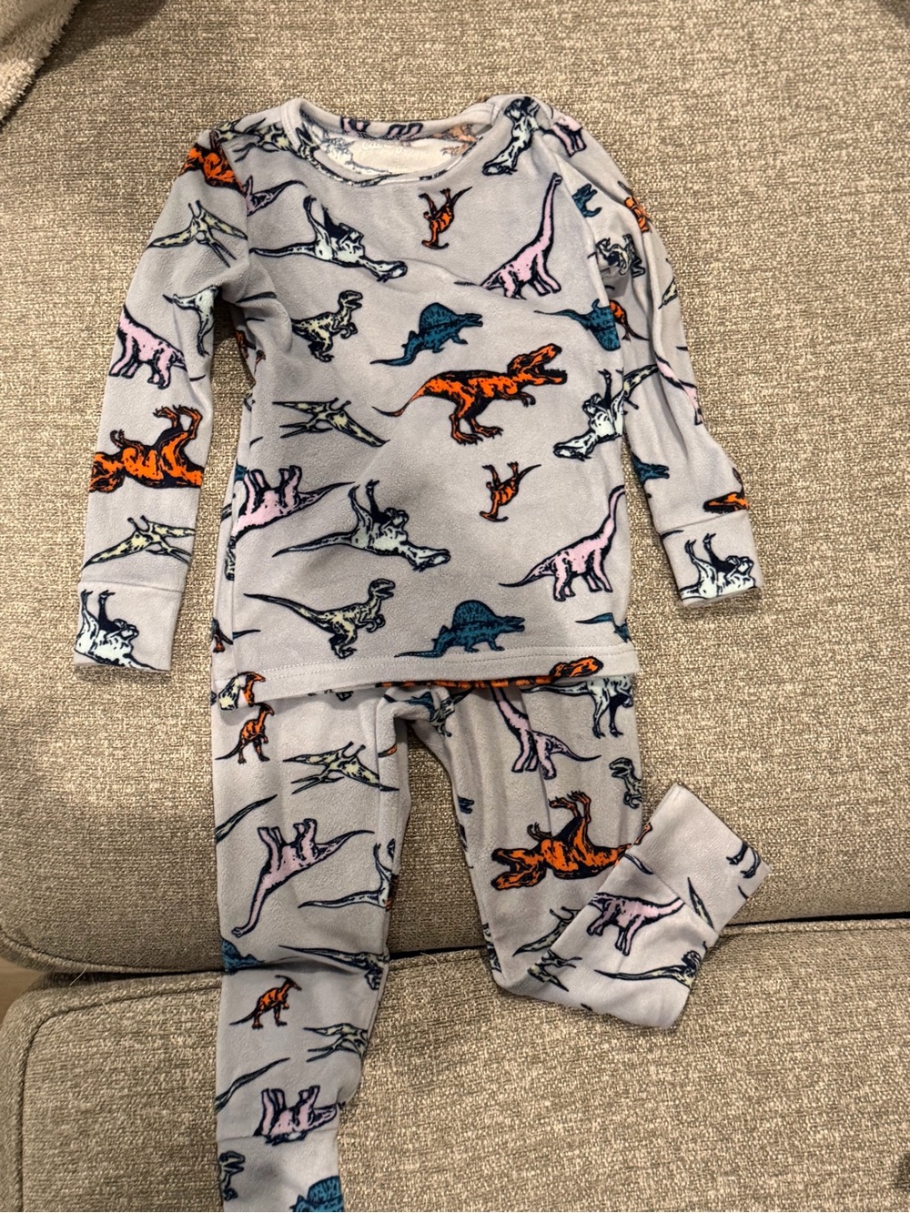 Cat & Jack Gray Dinosaur Pajama Set